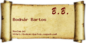 Bodnár Bartos névjegykártya